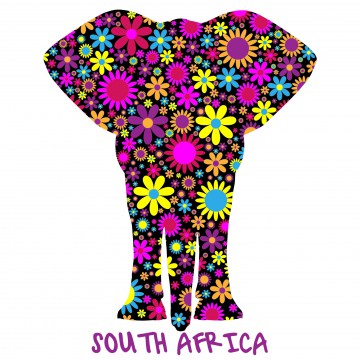 pink floral elephant apron artwork